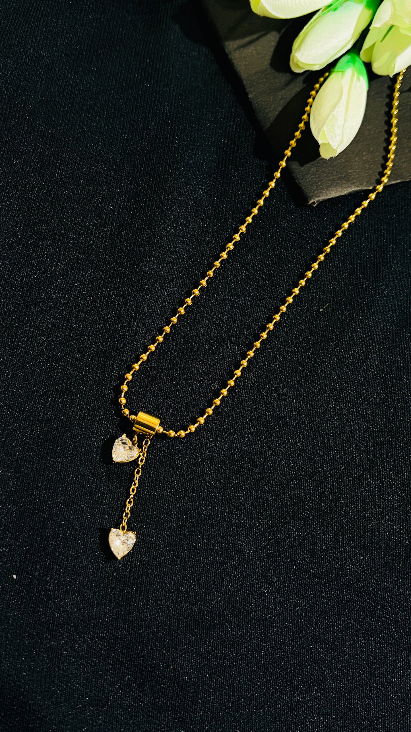 Heart shaped matar mala Antitarnish chain
