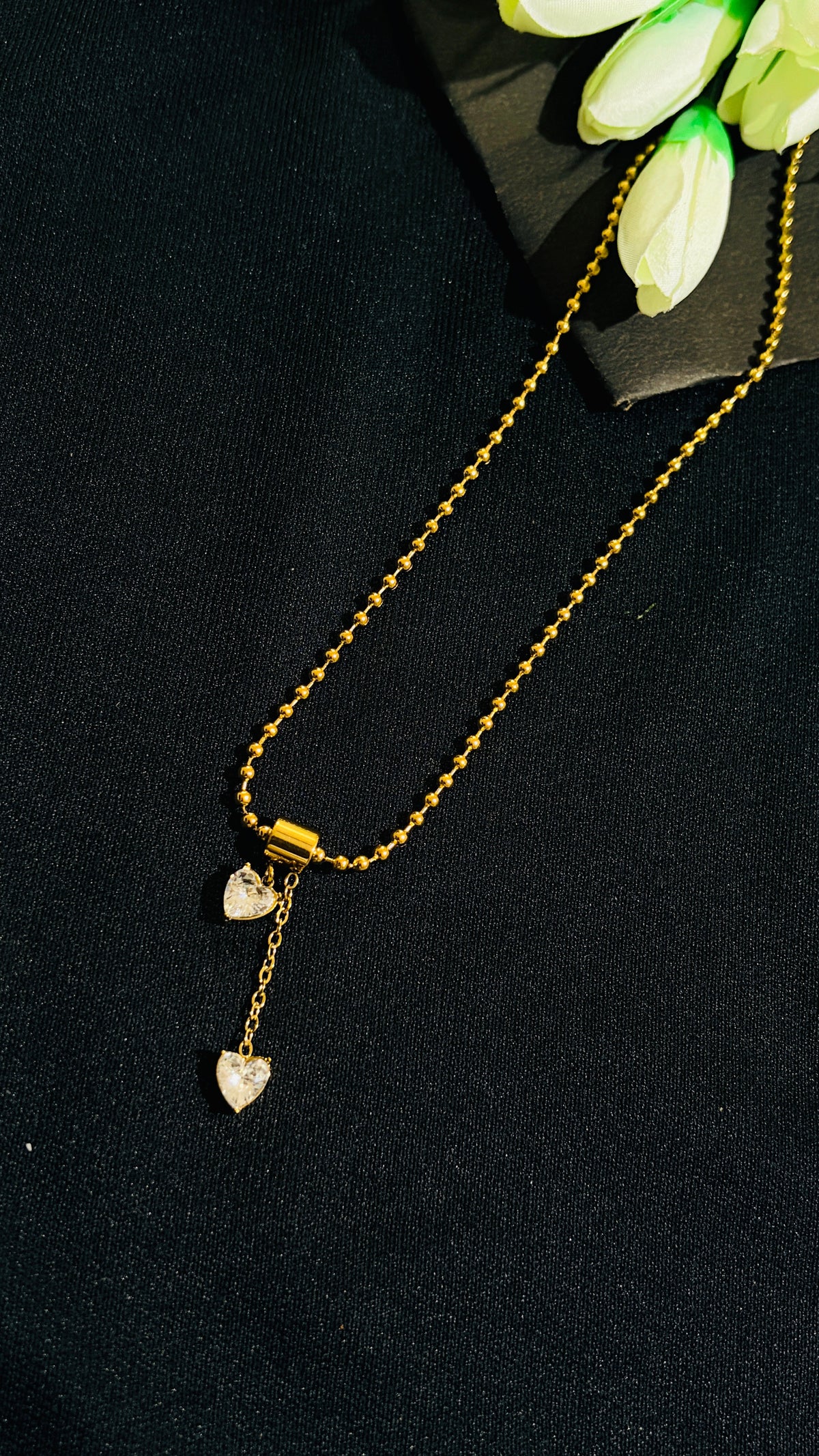Heart shaped matar mala Antitarnish chain alternate view 1