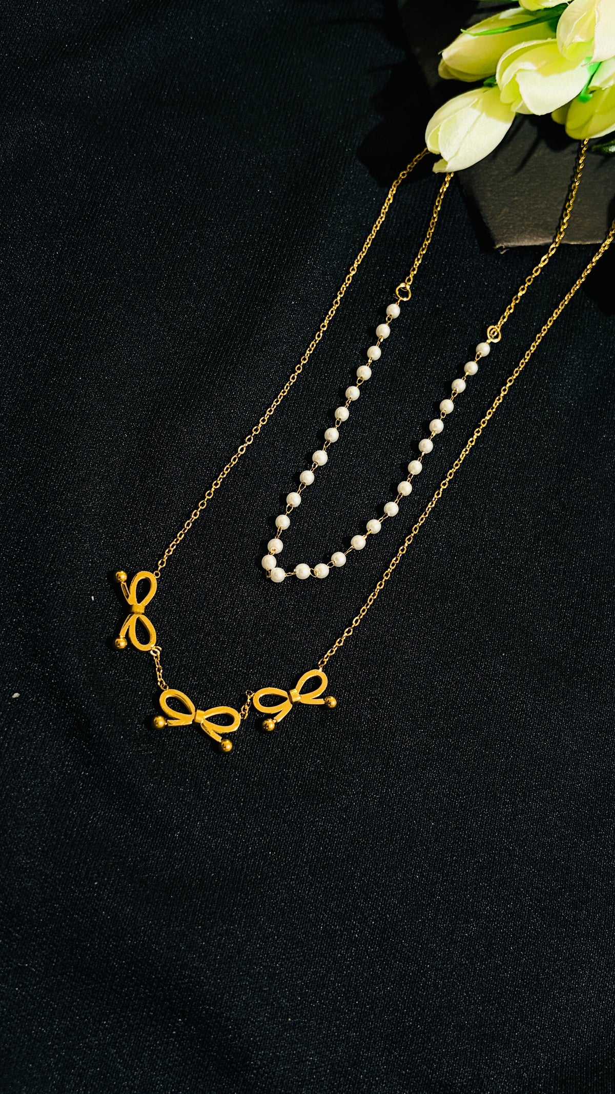 Bow shaped double layered Antitarnish chain alternate view 1