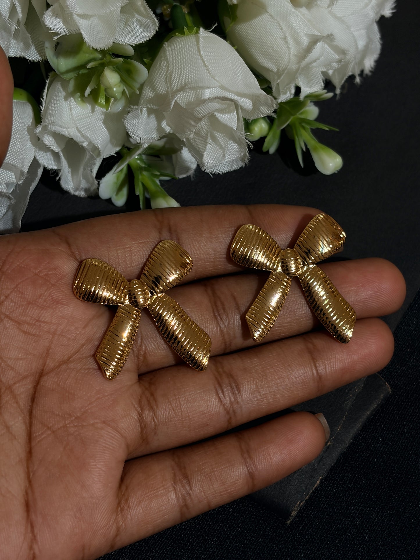 Bow shaped stud Anti Tarnish earrings