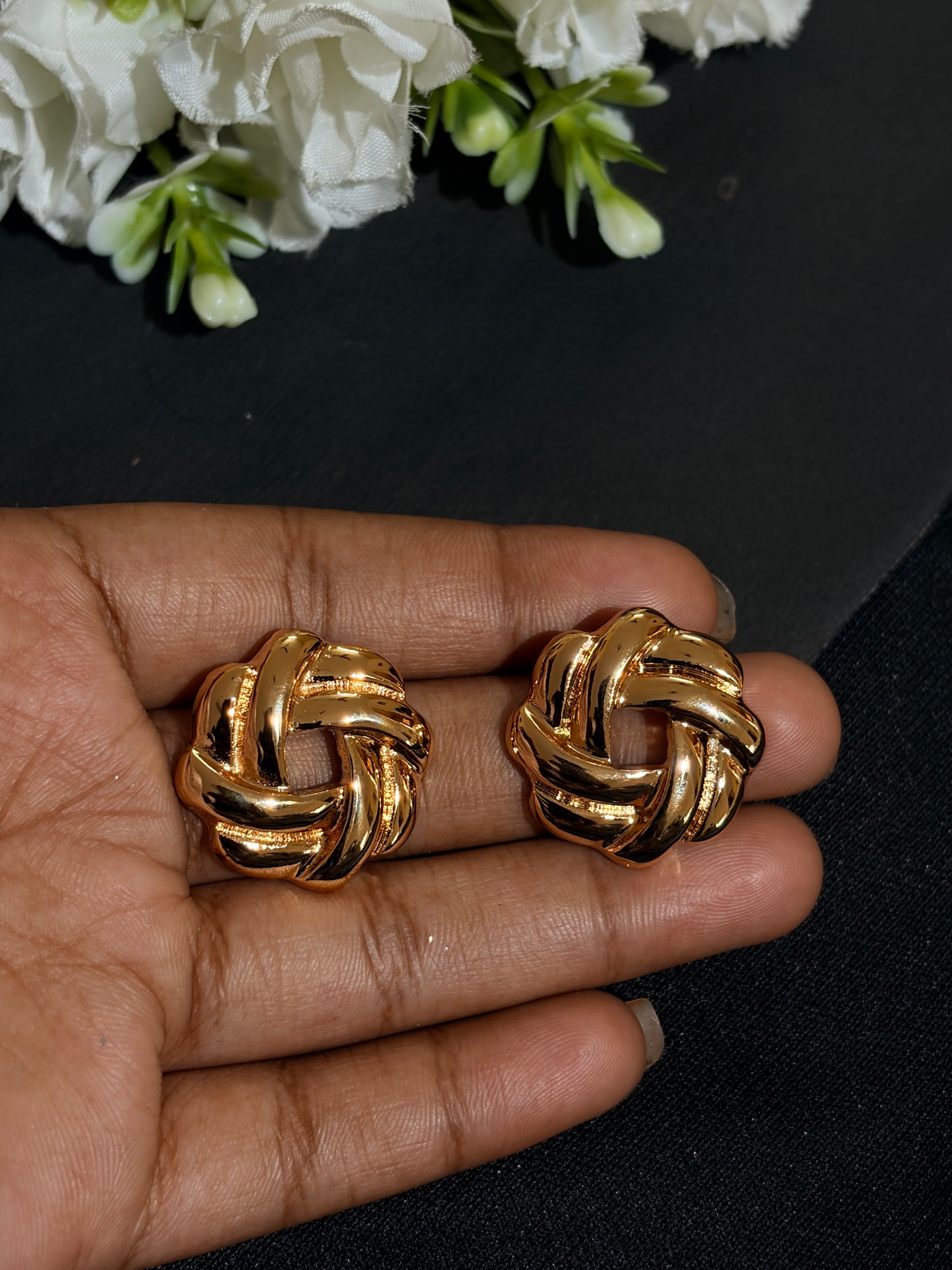Love knot or braided weave stud earrings