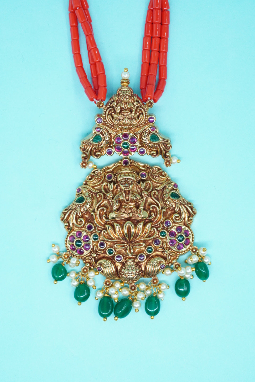 Pure Copper Lakshmi pendant