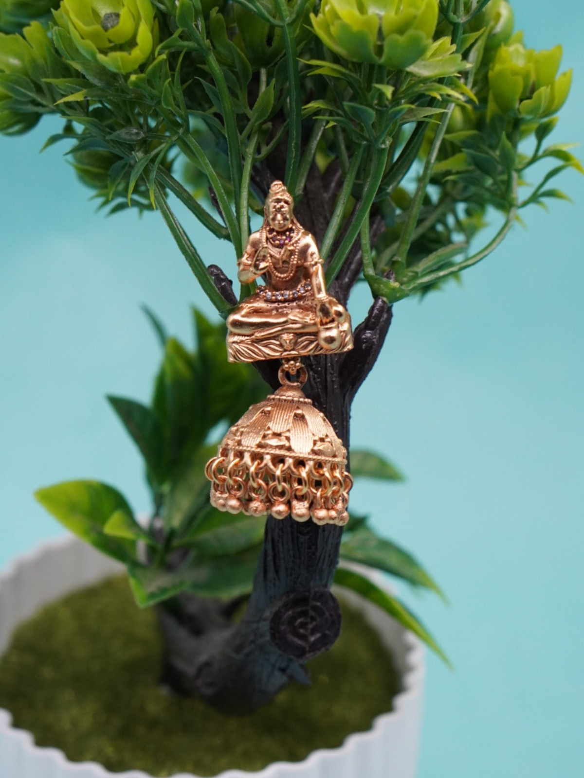 Pure copper jhumka with mufit of lord shiva