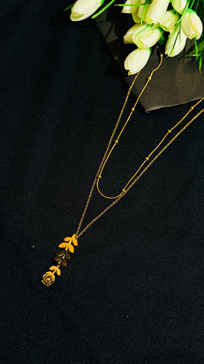 Leaf pattern double layer Antitarnish chain