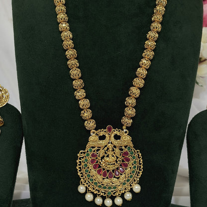 Motor Mala Long Temple Jewellery close-up detail