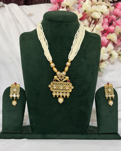 Copper Long Necklace full product view