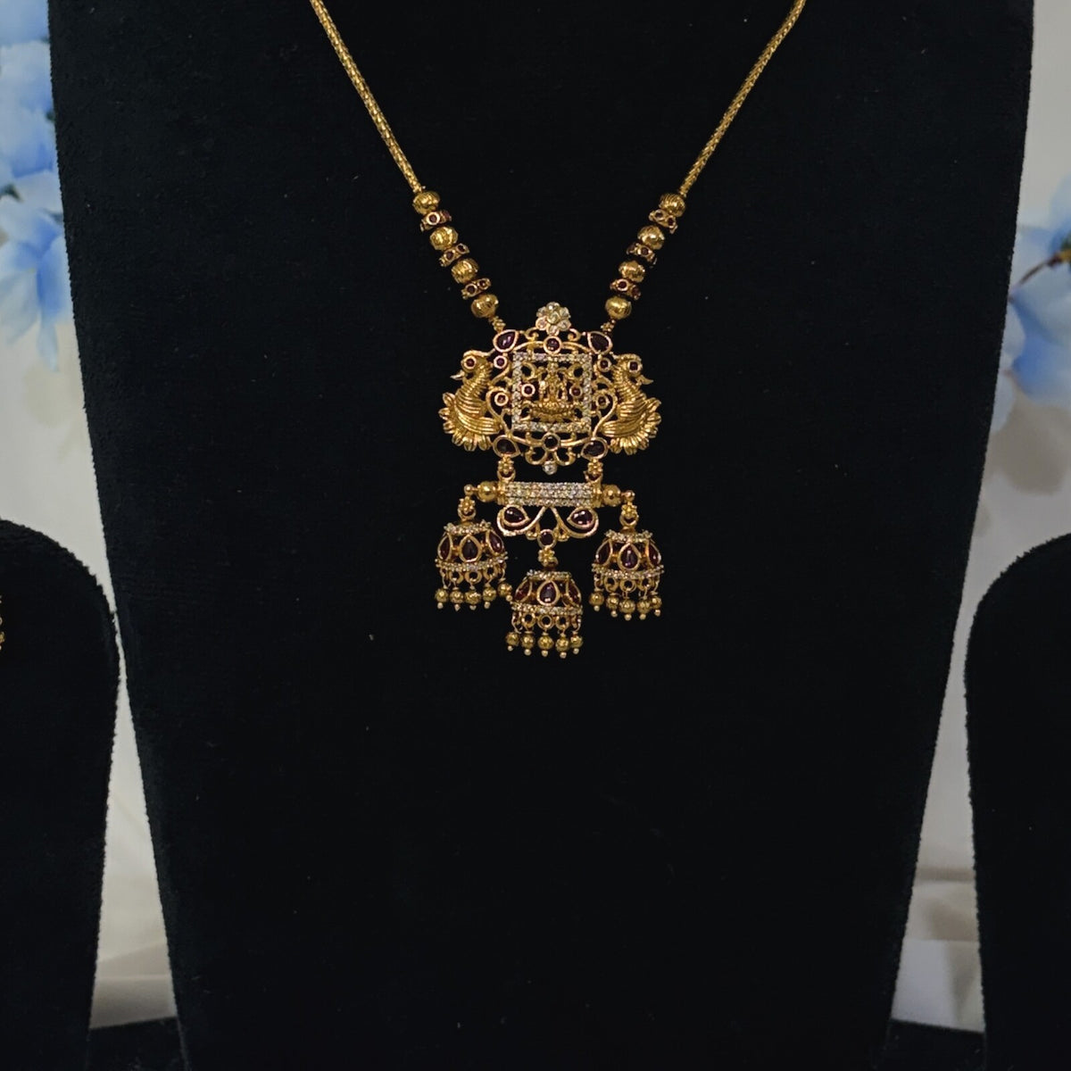 South Indian CZ Temple Jewellery close-up detail