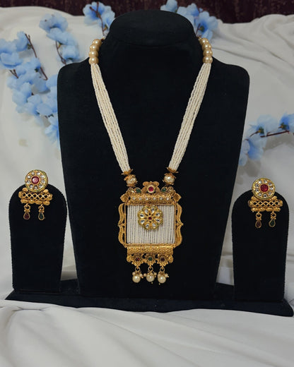 Copper Long Necklace full product view