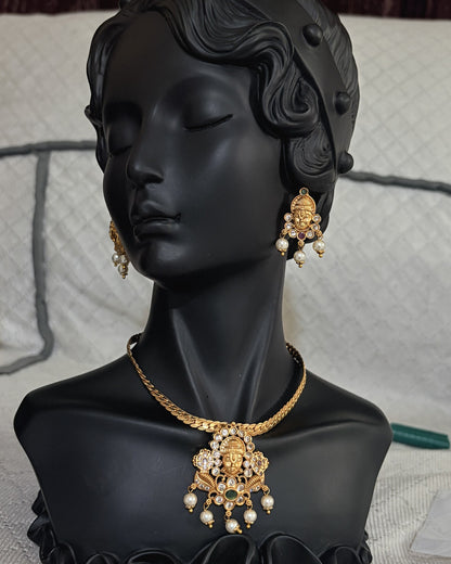 South Indian CZ Venkateshwar Necklace full product view