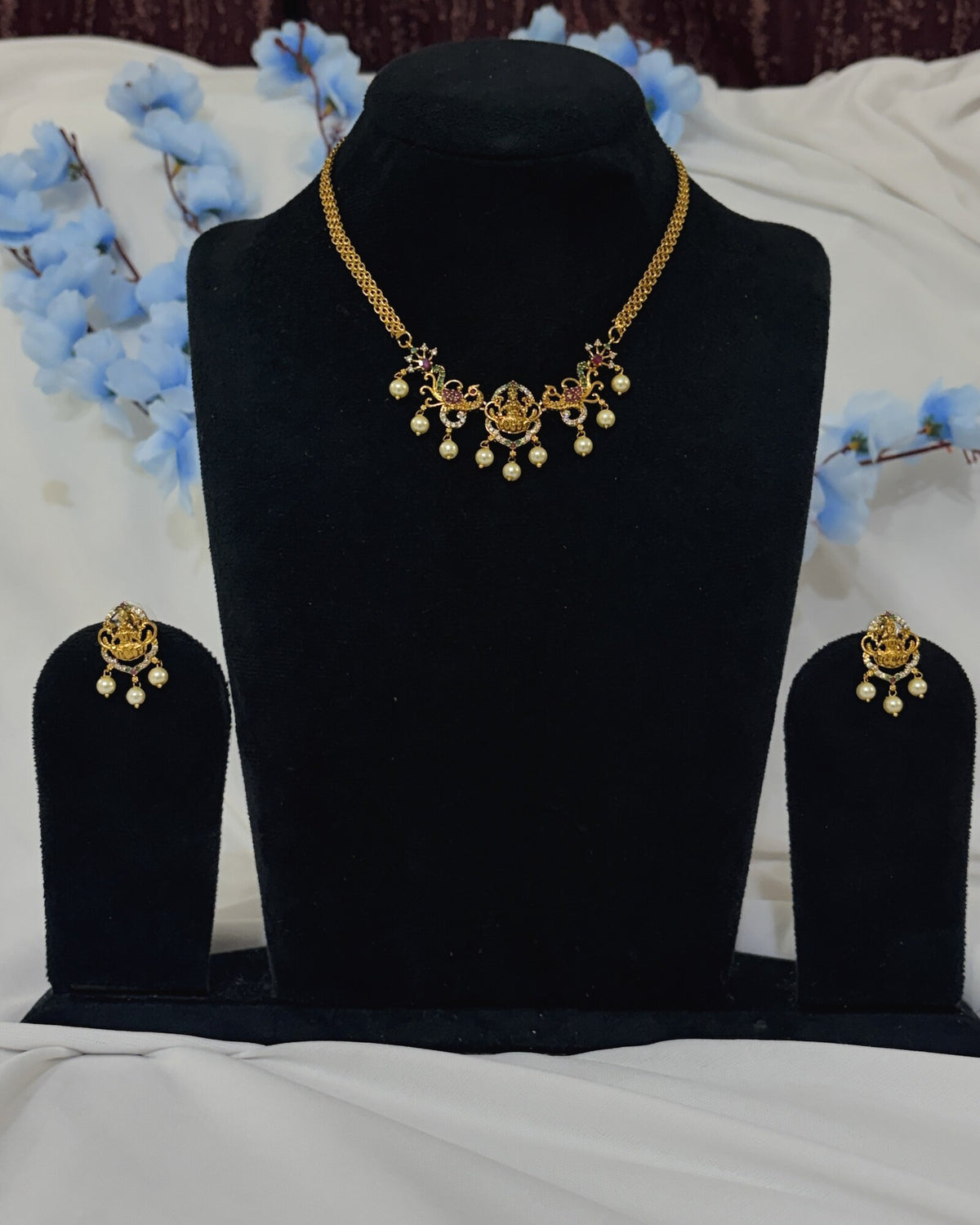 South Indian CZ Temple Jewellery full product view