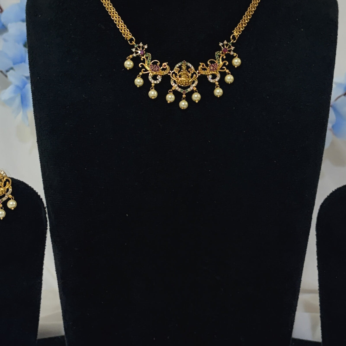 South Indian CZ Temple Jewellery close-up detail