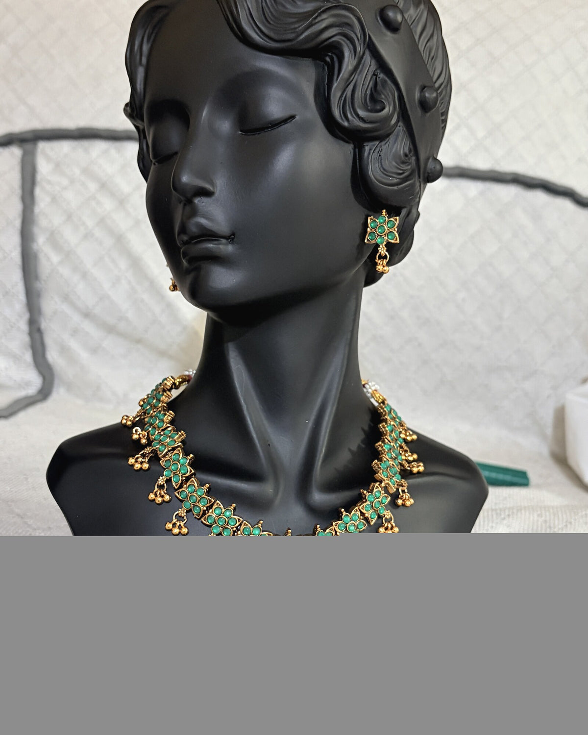 Copper Green Stone Jewellery full product view