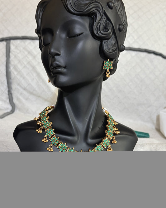 Copper Green Stone Jewellery full product view