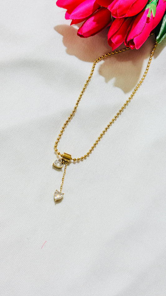 Heart shaped matar mala Antitarnish chain