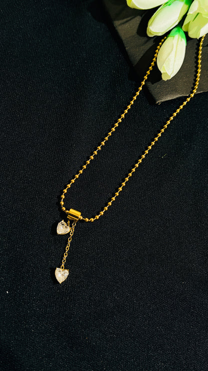 Heart shaped matar mala Antitarnish chain