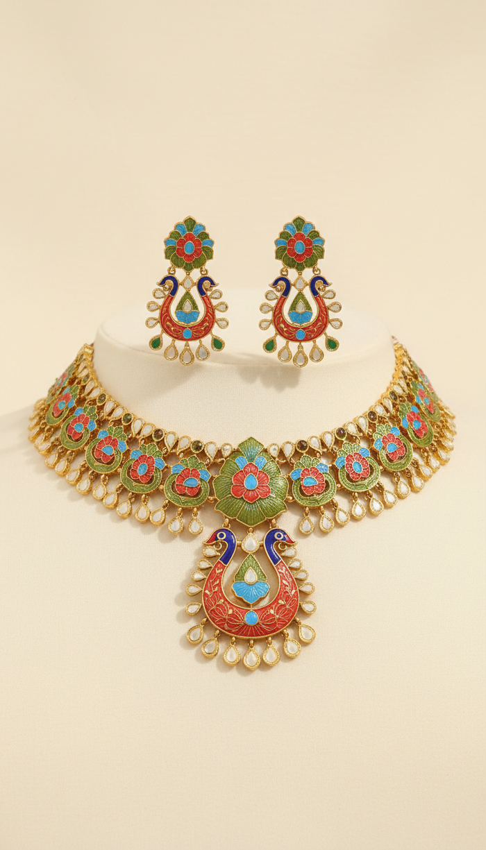 Bridal Meenakari Necklace Set
