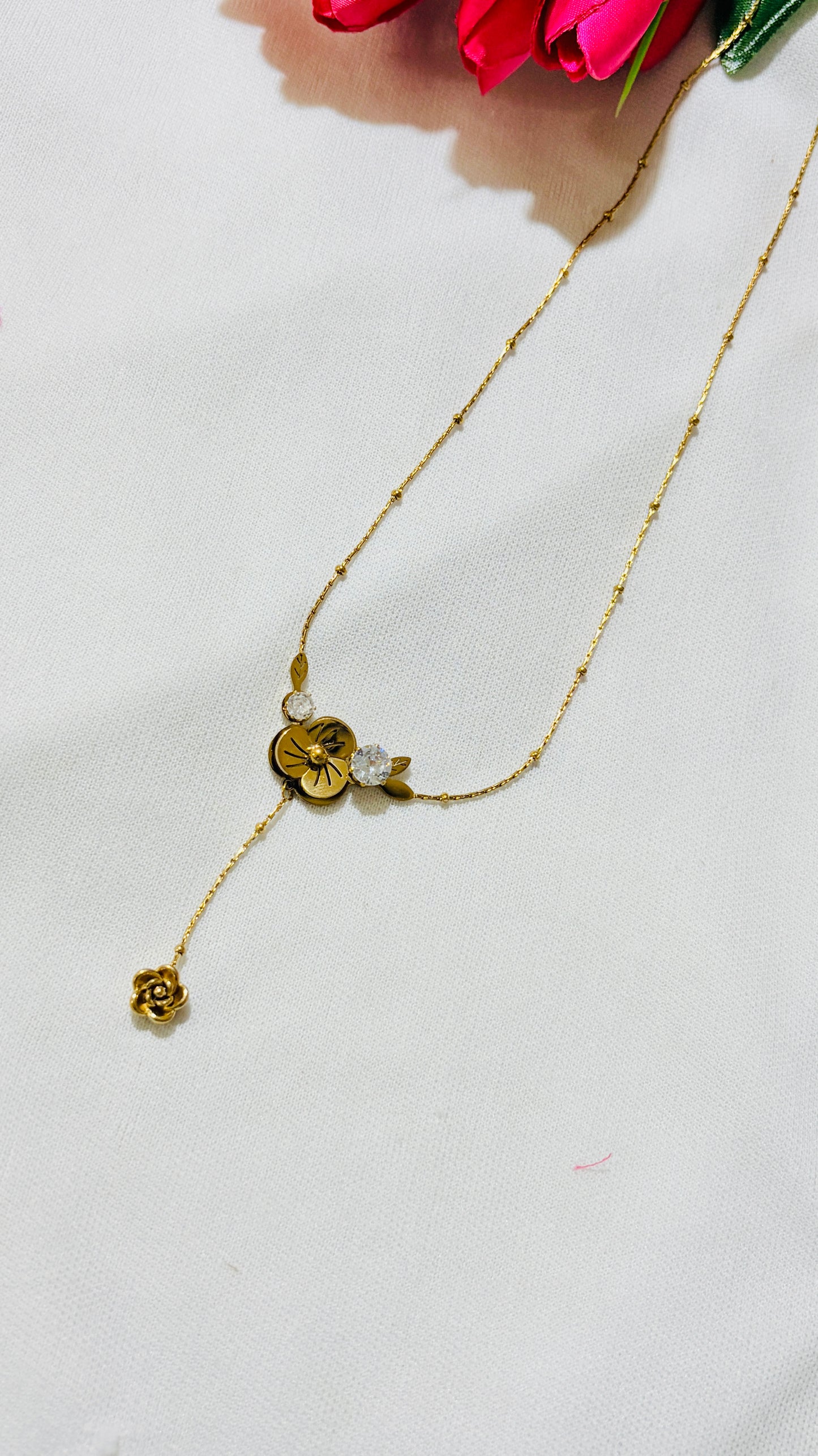 Tie chain style flowered Antitarnish chain