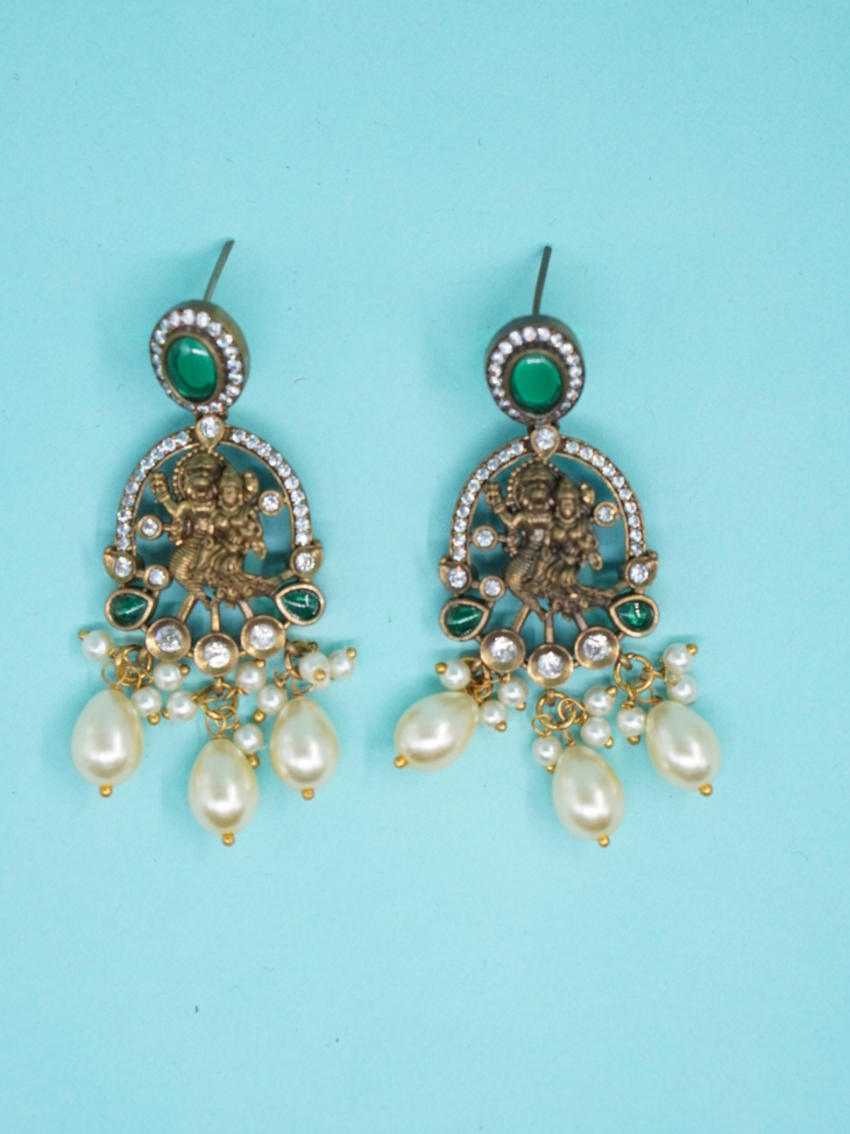 Beautiful Pure Copper Laxmi Mufit with pearls