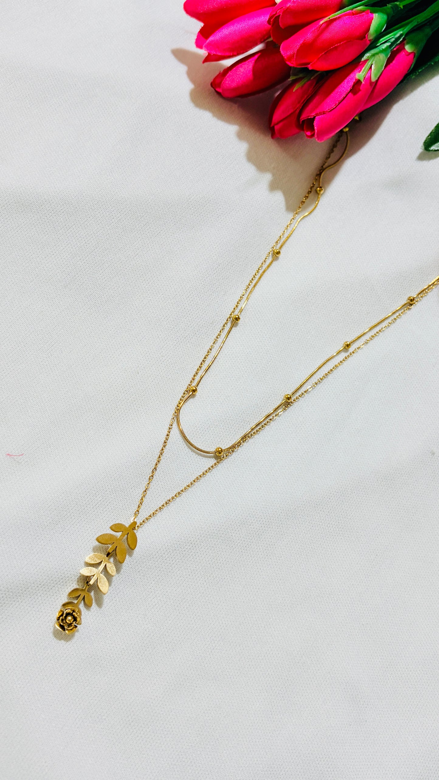Leaf pattern double layer Antitarnish chain