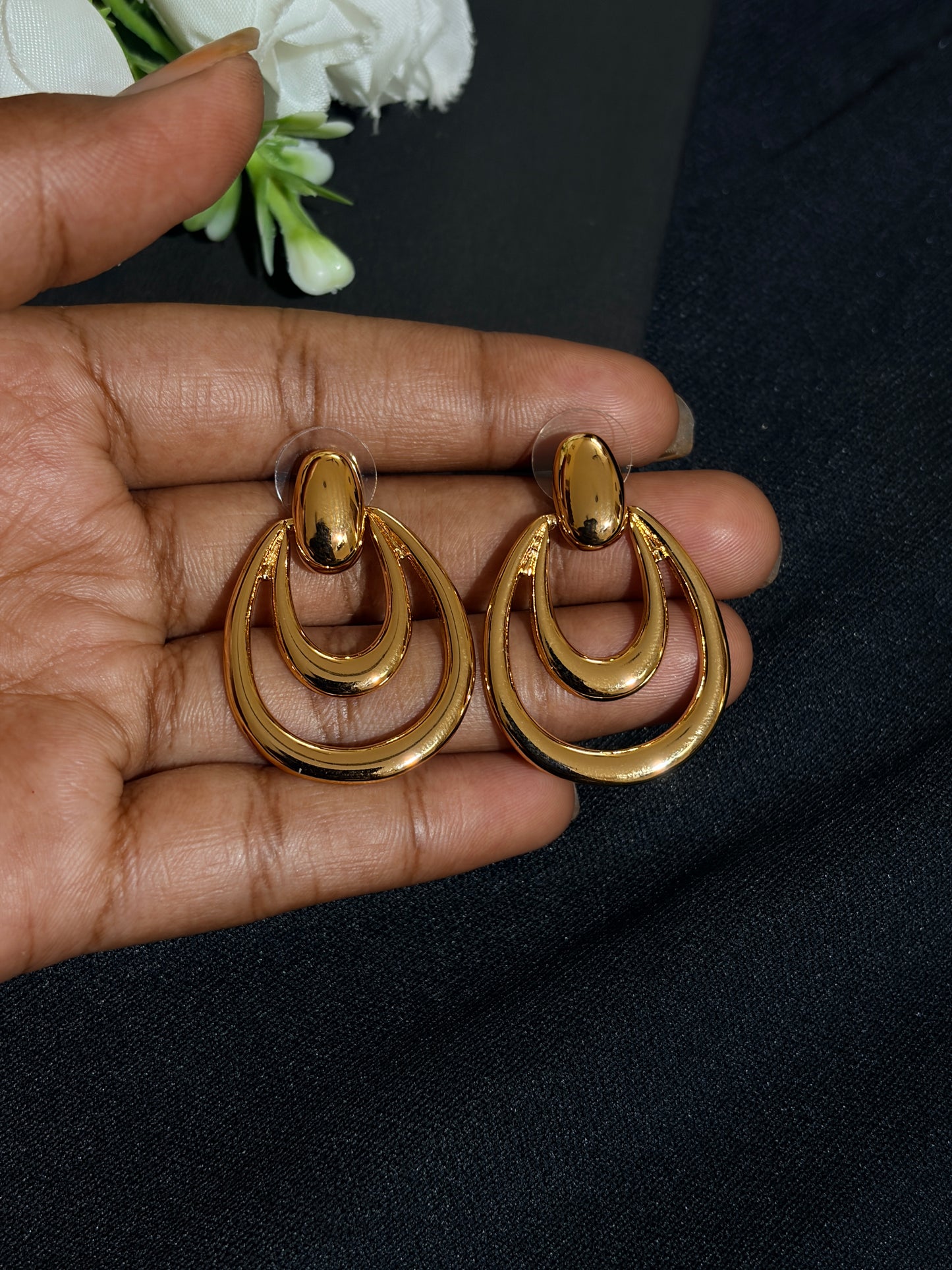 Double Hoop Anti Tarnish Ear Rings