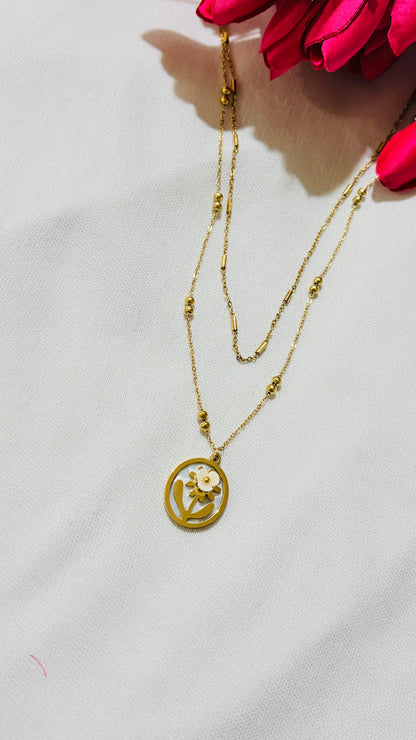 Flower shaped double layered Antitarnish chain