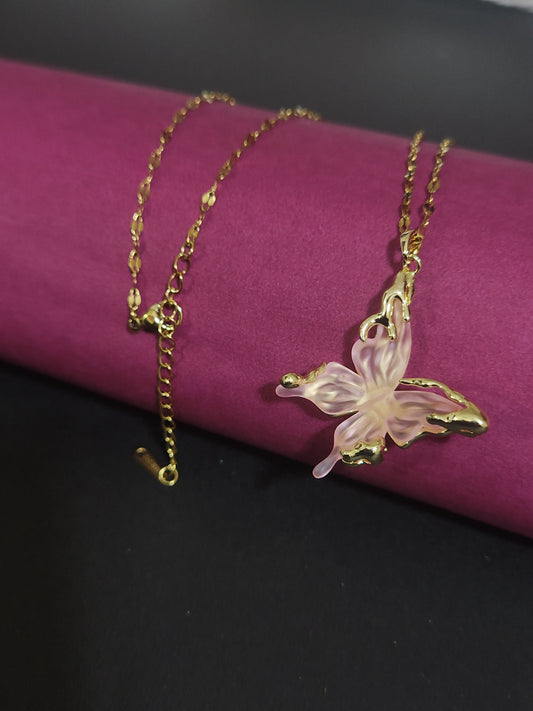 Anti-Tarnish Butterfly Charm Necklace with Delicate Detailing
