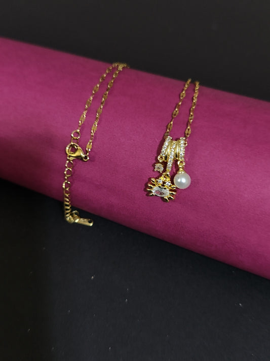 Anti-Tarnish Pearl and Rhinestone Charm Necklace