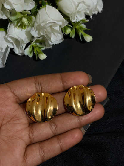 Round Korean stud Anti Tarnish earrings
