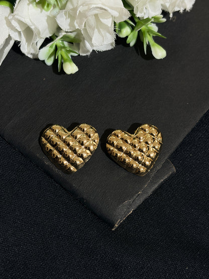 Sparkling Heart Anti Tarnish Ear Rings