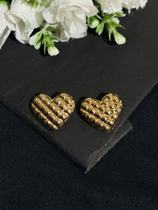 Sparkling Heart Anti Tarnish Ear Rings