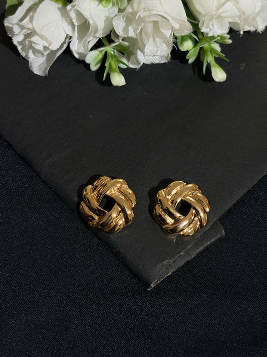 Love knot or braided weave stud earrings