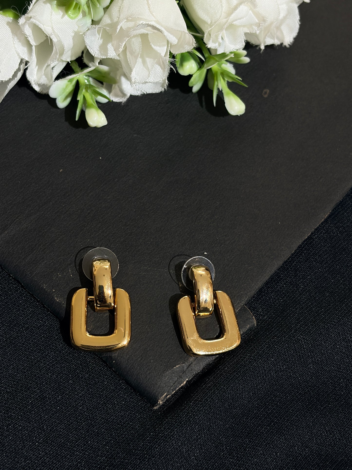 Square drop Anti Tarnish earrings