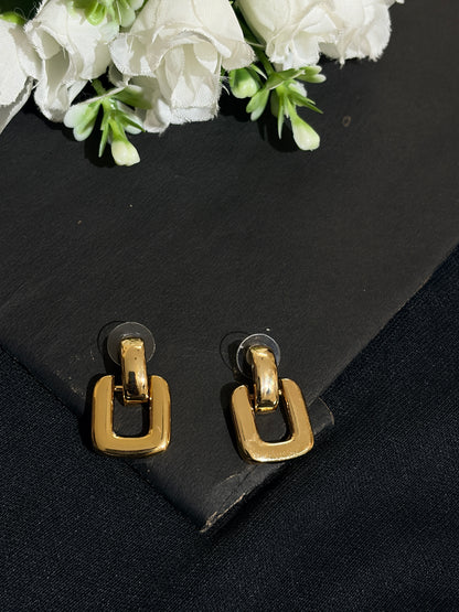 Square drop Anti Tarnish earrings