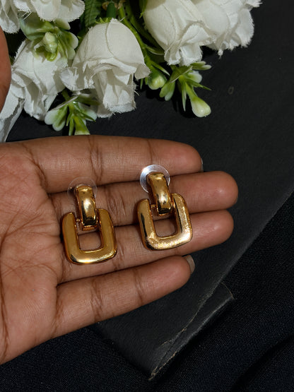 Square drop Anti Tarnish earrings