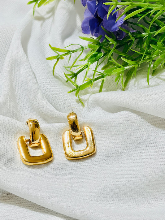 Square drop Anti Tarnish earrings