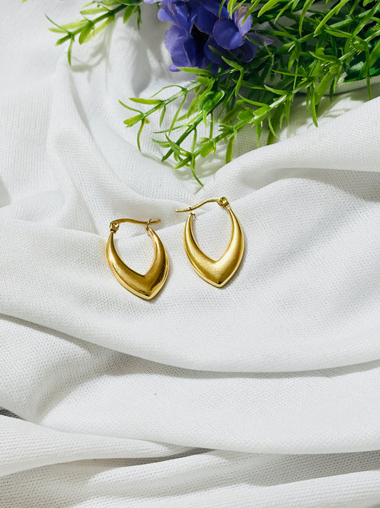 V Shaped Hoop Anti Tarnish Earrings