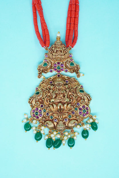 Pure Copper Lakshmi pendant 