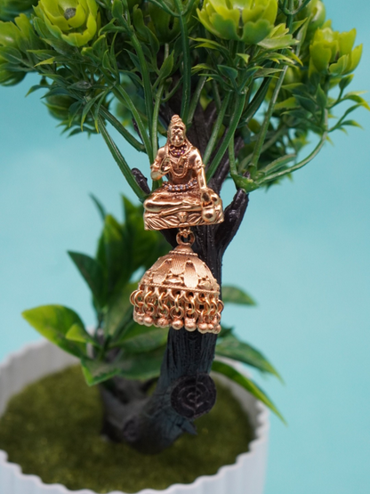Pure copper jhumka with mufit of lord shiva