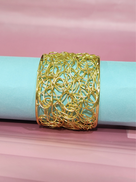 Stylish adjustable brass wire cuff bracelet