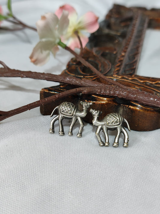 Silver Replica Camel Stud Earrings