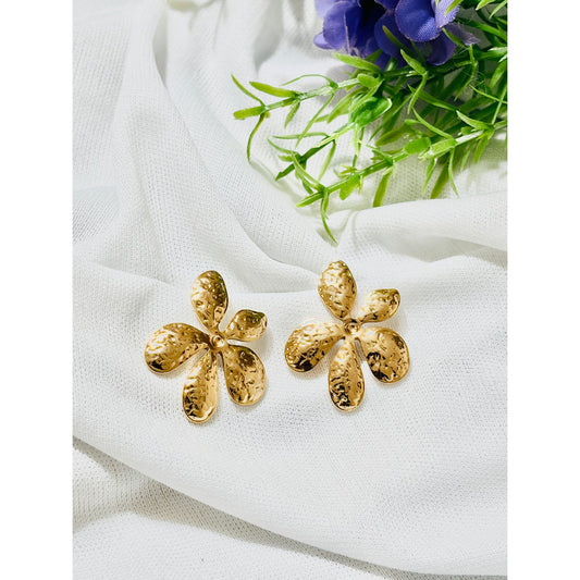 Anti Tarnish Gold-plated flower earrings