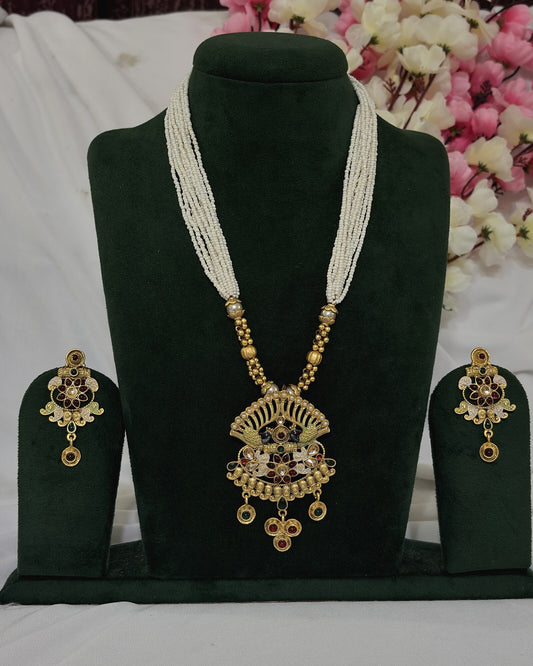 Copper-Finish Long Necklace Set – Design 1 full product view