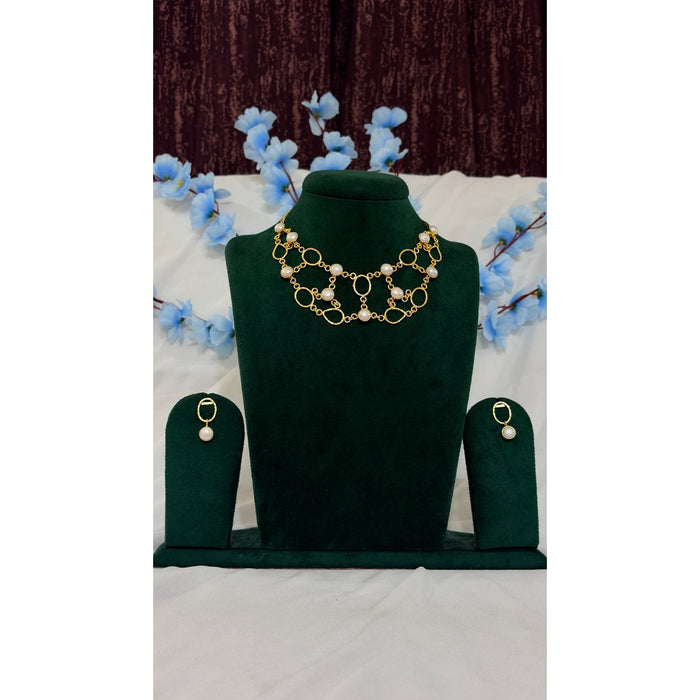 Handmade Brass Organic-Link Statement Necklace Set