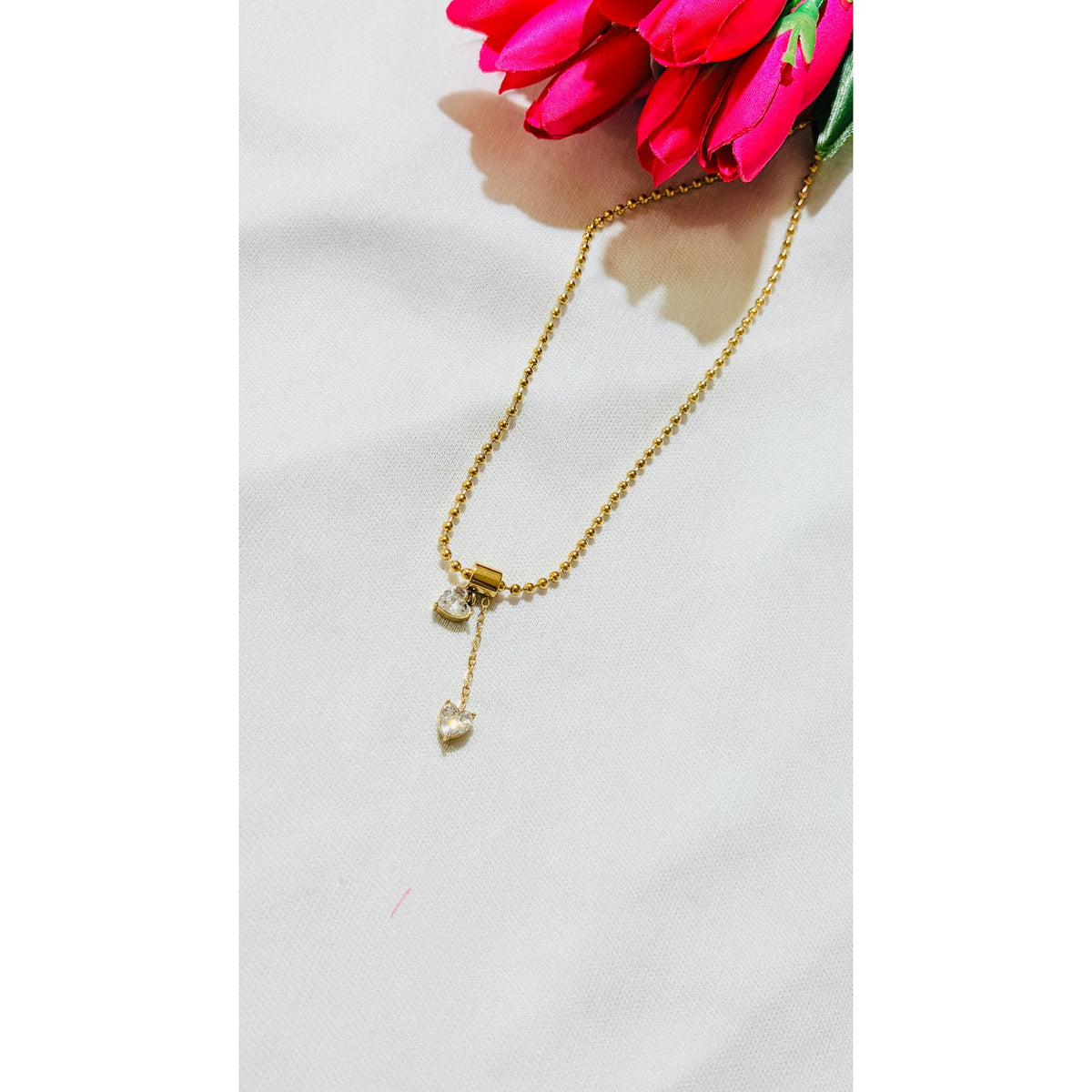 Heart shaped matar mala Antitarnish chain