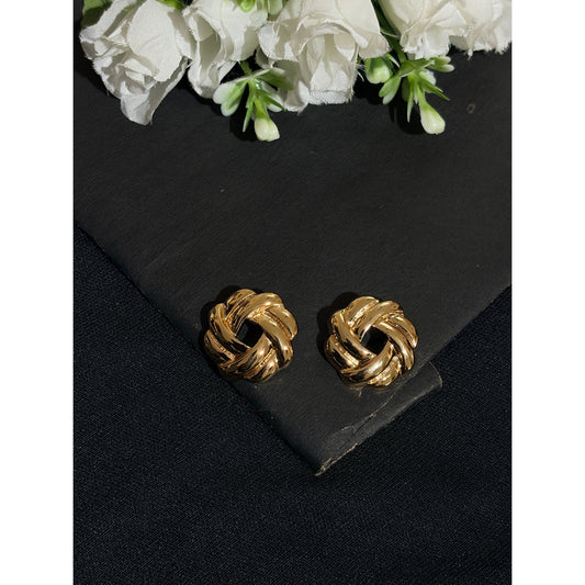 Love knot or braided weave stud earrings