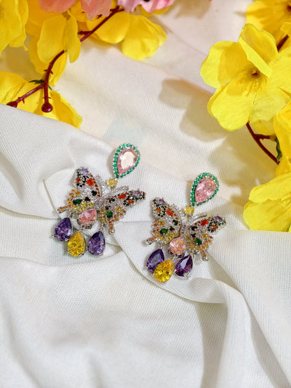 Original product view of Multicolour Nano Setting AD Crystal Statement Earrings