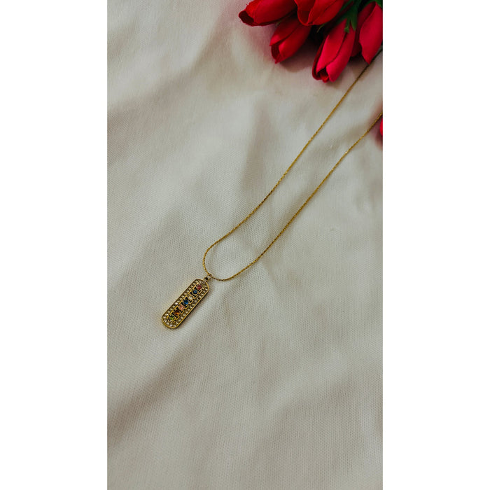 Multicoloured Anti-Tarnish Chain Necklace
