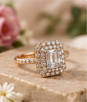 Naira American Diamond Adjustable Cocktail Ring