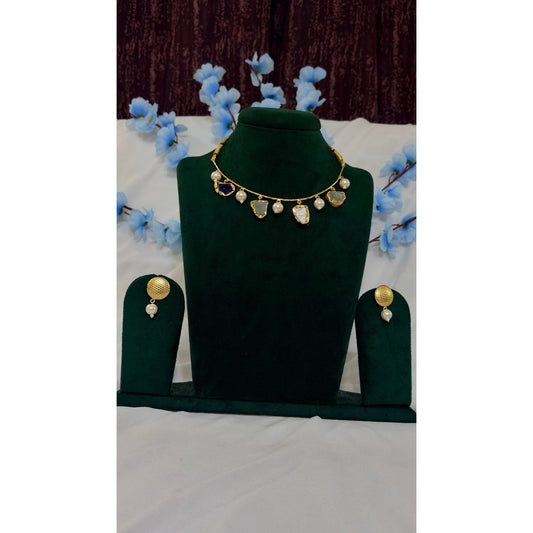 Natural Semi-Precious Stone Statement Necklace Set
