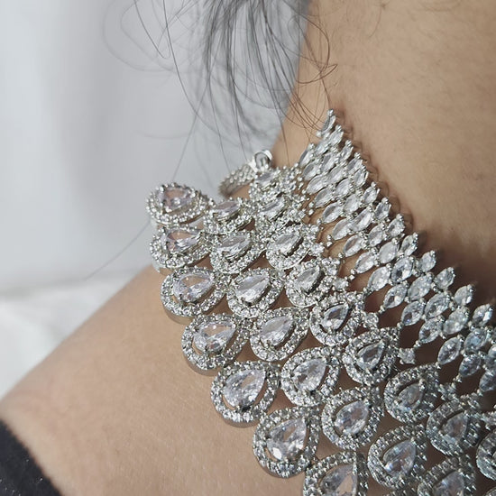 Luxurious_Layered_Pear-Shaped_American_Diamond_Bridal_Necklace_Set